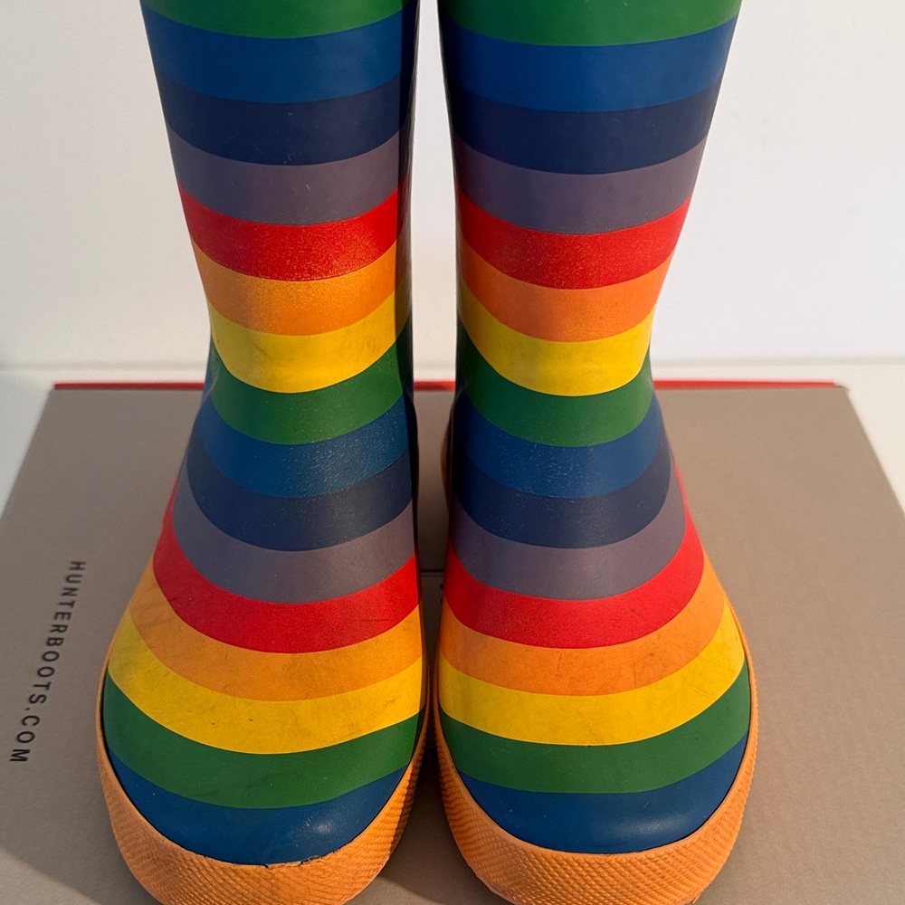 Hunter Kids' Multicolor Striped Boots - Girls Sz 1. Include Sherpa Lining. - Picture 2 of 7